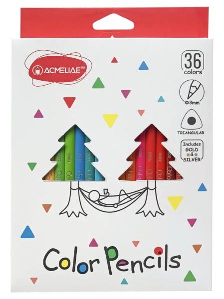 Карандаши 36 цв. ACMELIAE трехгранные в к/к