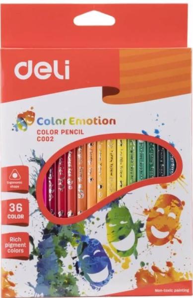 Карандаши 36 цв. Deli  Color Emotion липа мет.кор.
