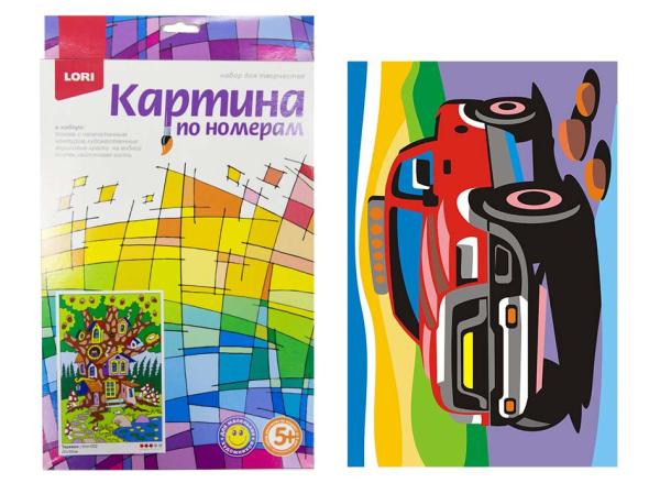Картина по номерам для малышей "Быстрый джип"