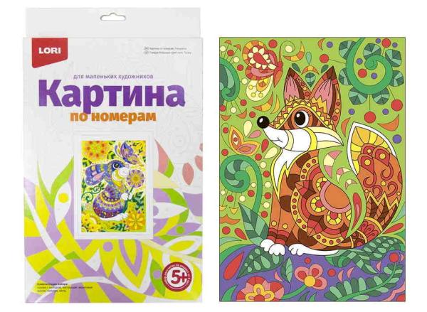Картина по номерам для малышей "Лисичка"