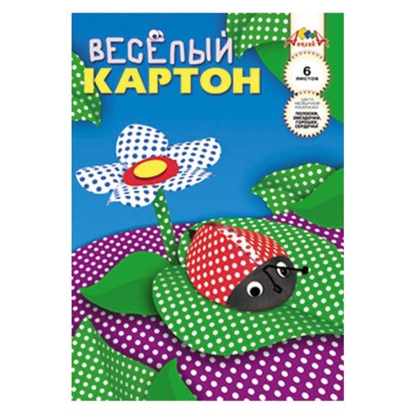 Картон 6 цв. 6 л, двусторонний, мелованный
