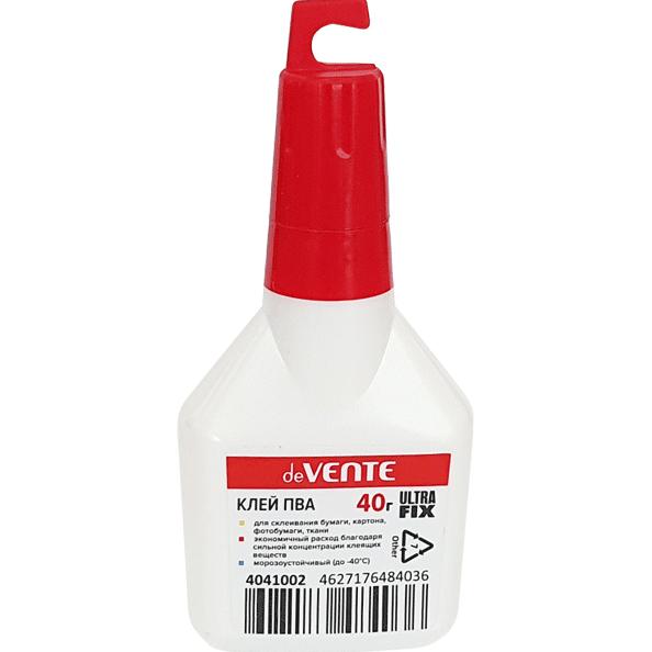Клей ПВА "deVENTE. Ultra Fix" 40 г морозоустойчивый (до -40°C), в пластиковой бутылке с дозатором