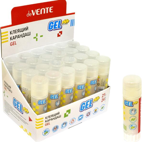 Клей-карандаш 21 г "deVENTE. Gel" PVP основа, гелевый кристально-прозрачный