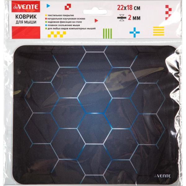 Коврик для мыши deVENTE текстильное покрытие, 220x180x2 мм, 4 дизайна ,нескользящая натуральная кауч