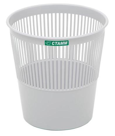 Корзина для бумаг СТАММ, 9 л, сетчатая, серая КР22