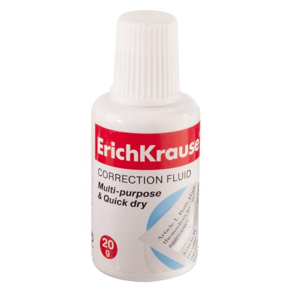 Корректир. жидкость 20 мл с губкой  ErichKrause® Extra, (в пластиковом поддоне в пленке по 10 шт.)