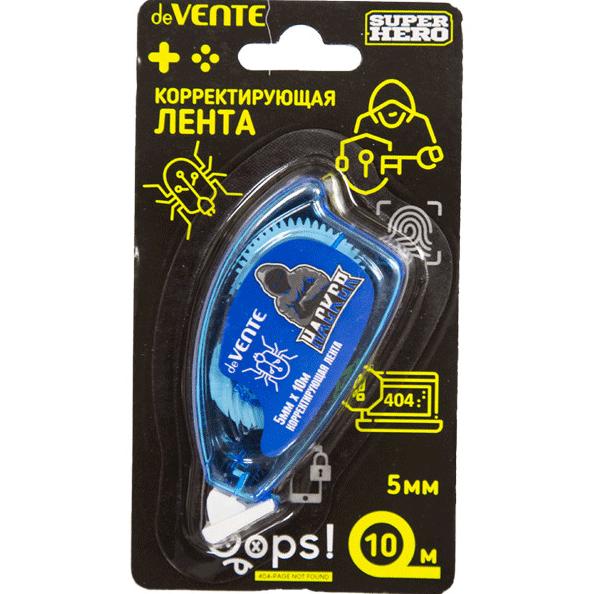 Корректир. лента 5мм х 10м "deVENTE. SuperHero" полупрозрачный голубой корпус, фронтальный аппликато