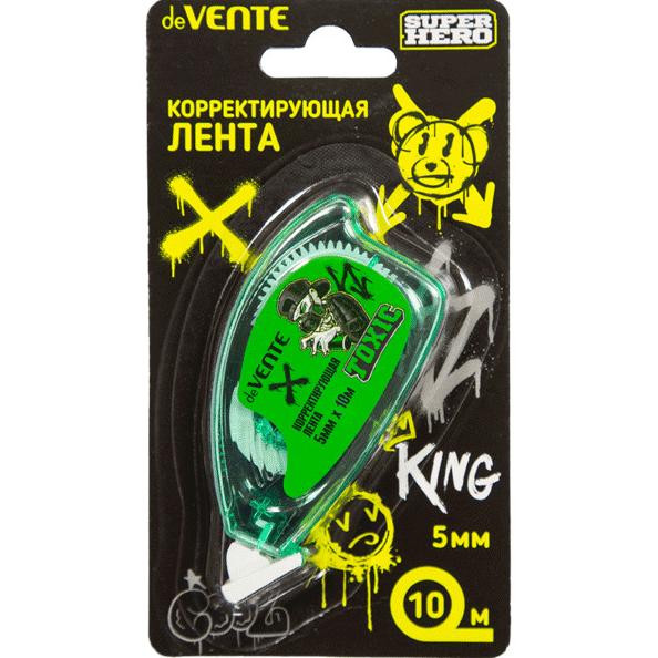 Корректир. лента 5мм х 10м "deVENTE. SuperHero" полупрозрачный зеленый корпус, фронтальный апплика